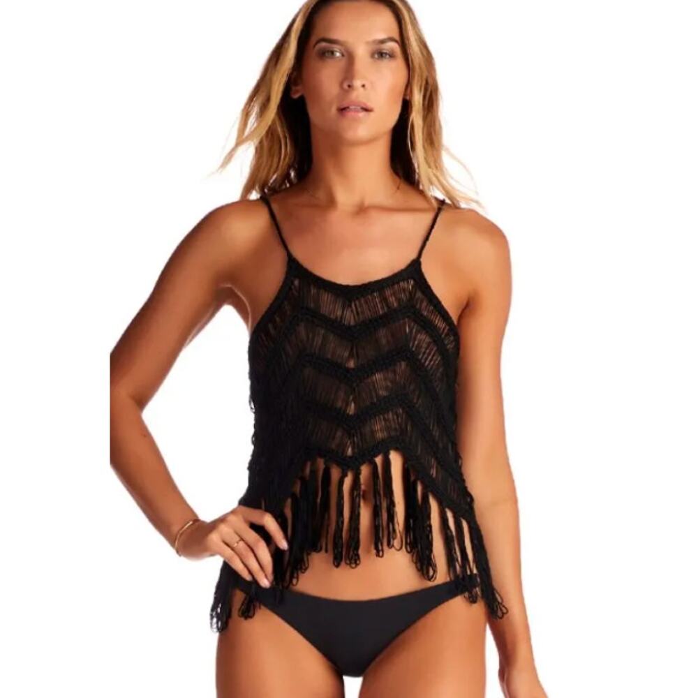 Davi & Dani Crochet/Fringe Tank Top